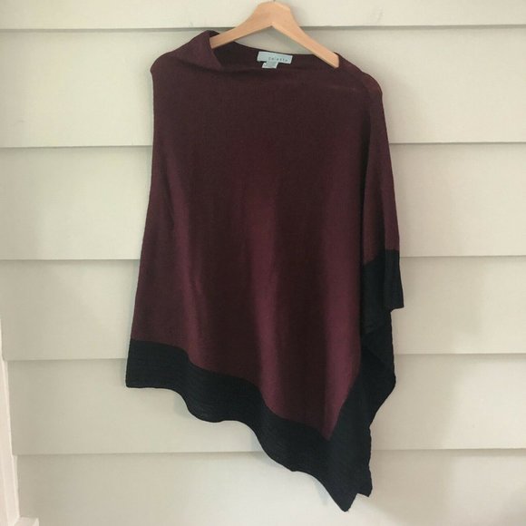 Celeste Sweaters - Celeste Wool Cashmere Blend Poncho Shawl  EUC